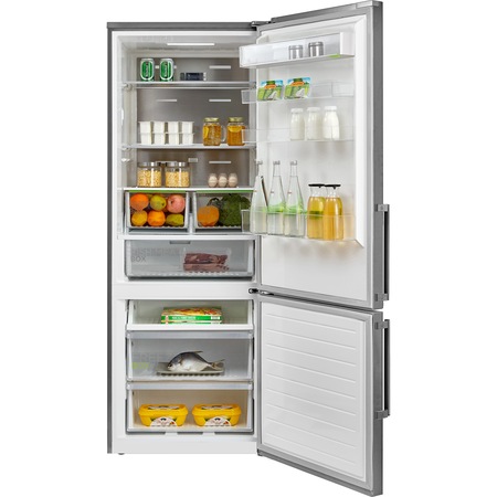 Combina frigorifica Midea HD-572RWEN, 416 l, Clasa A+, Total No frost, Display, H 188 cm, Inox
