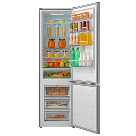 Combina frigorifica Midea HD-468RWEN1, 321 l, Clasa A++, Total No Frost, H 201 cm, Inox