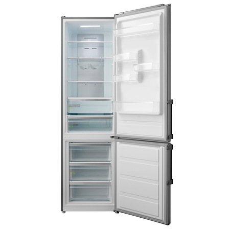 Combina frigorifica Midea HD-400RWEN, 295l, Clasa A+, Total No Frost, Display, H 188 cm, Inox