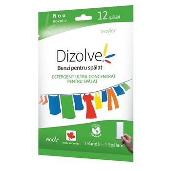 Detergent Benzi pentru rufe, fara miros , Dizolve, 12 spalari, concentrat Detergent Benzi pentru rufe, fara miros , Dizolve, 12 spalari, concentrat