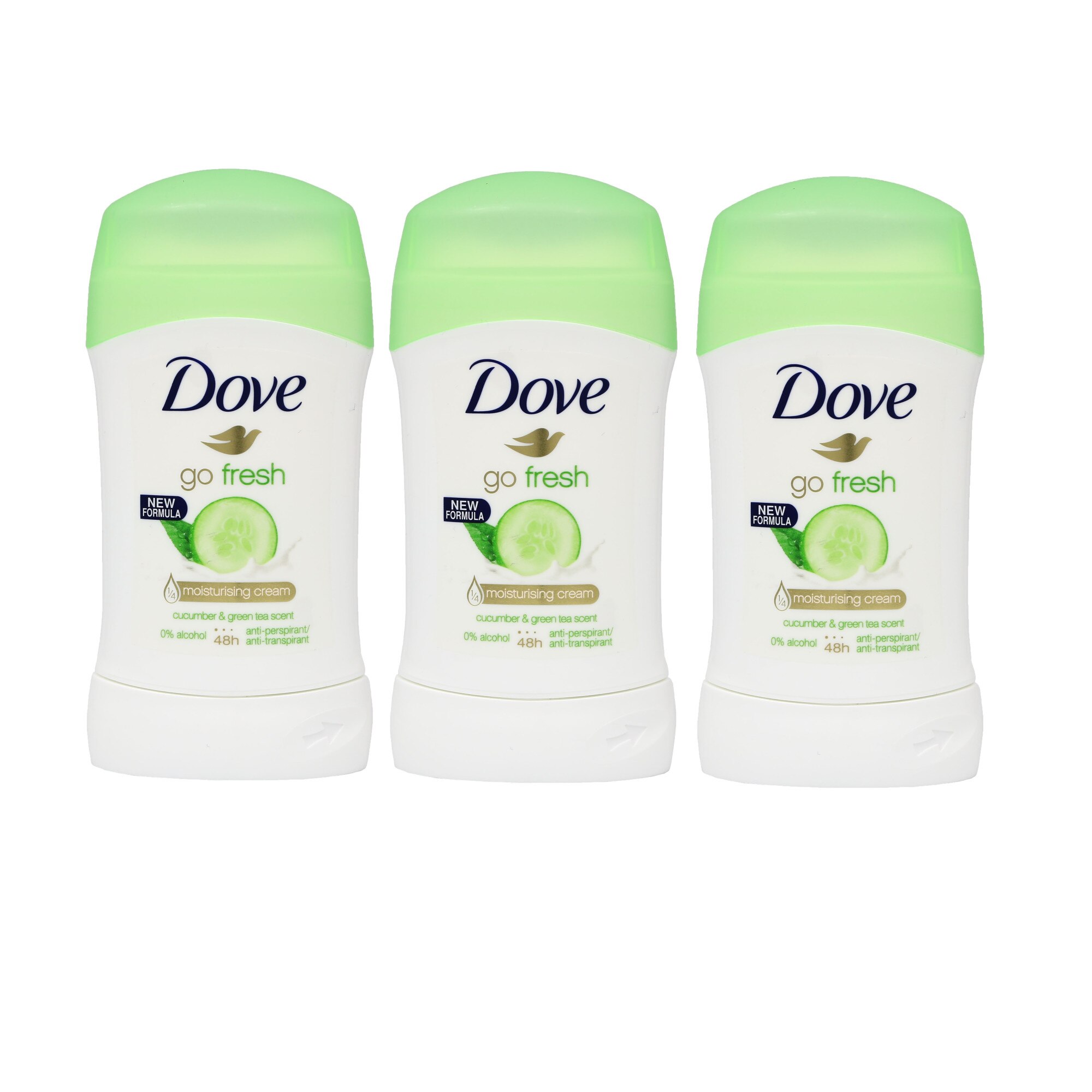 Set Antiperspirant stick Dove Fresh Touch Cucumber&Green Tea, 3 x 40 ml