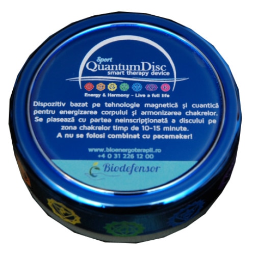 Dispozitiv pentru energizarea corpului si armonizarea chakrelor, bazat pe tehnologie magnetica si cuantica, QuantumDisc Sport Magnet