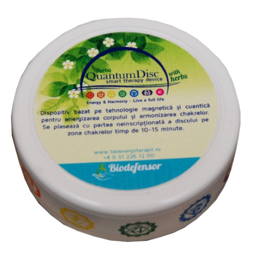 Dispozitiv pentru energizarea corpului si armonizarea chakrelor, bazat pe tehnologie cuantica, QuantumDisc Herba