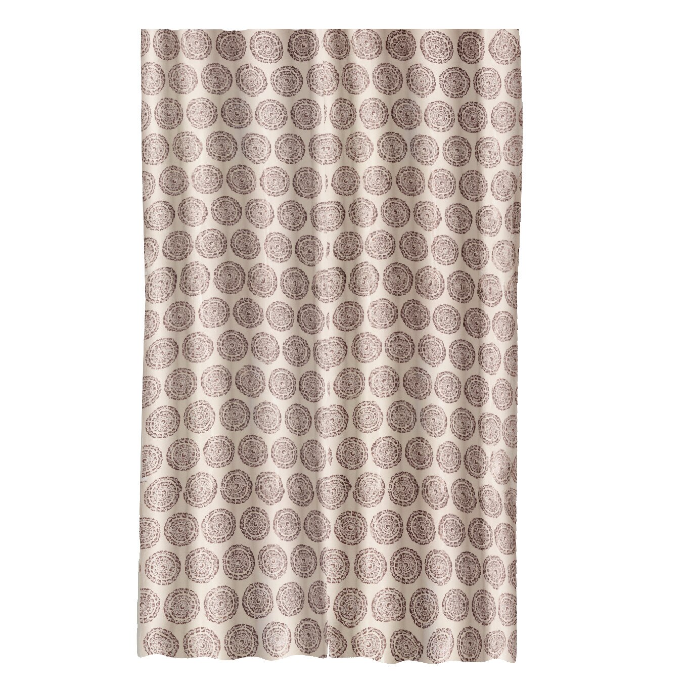 Draperie BKJ 1010/23, material translucid, culoare crem cu maro, prindere cu rejansa, 1 bucata, dimensiune 140x145 cm