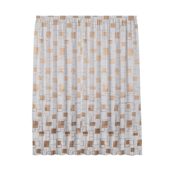 Draperie living 140x225 cm, culoare bej cu maro, model patrate, prindere cu rejansa, 1 bucata Draperie living 140x225 cm, culoare bej cu maro, model patrate, prindere cu rejansa, 1 bucata