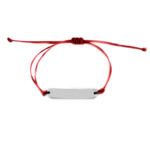 Bratara stil Kabbalah cu charm din argint 925 cu placuta si snur rosu - Be Spiritual - BeSpecial 9456, Reglabila, Rosu