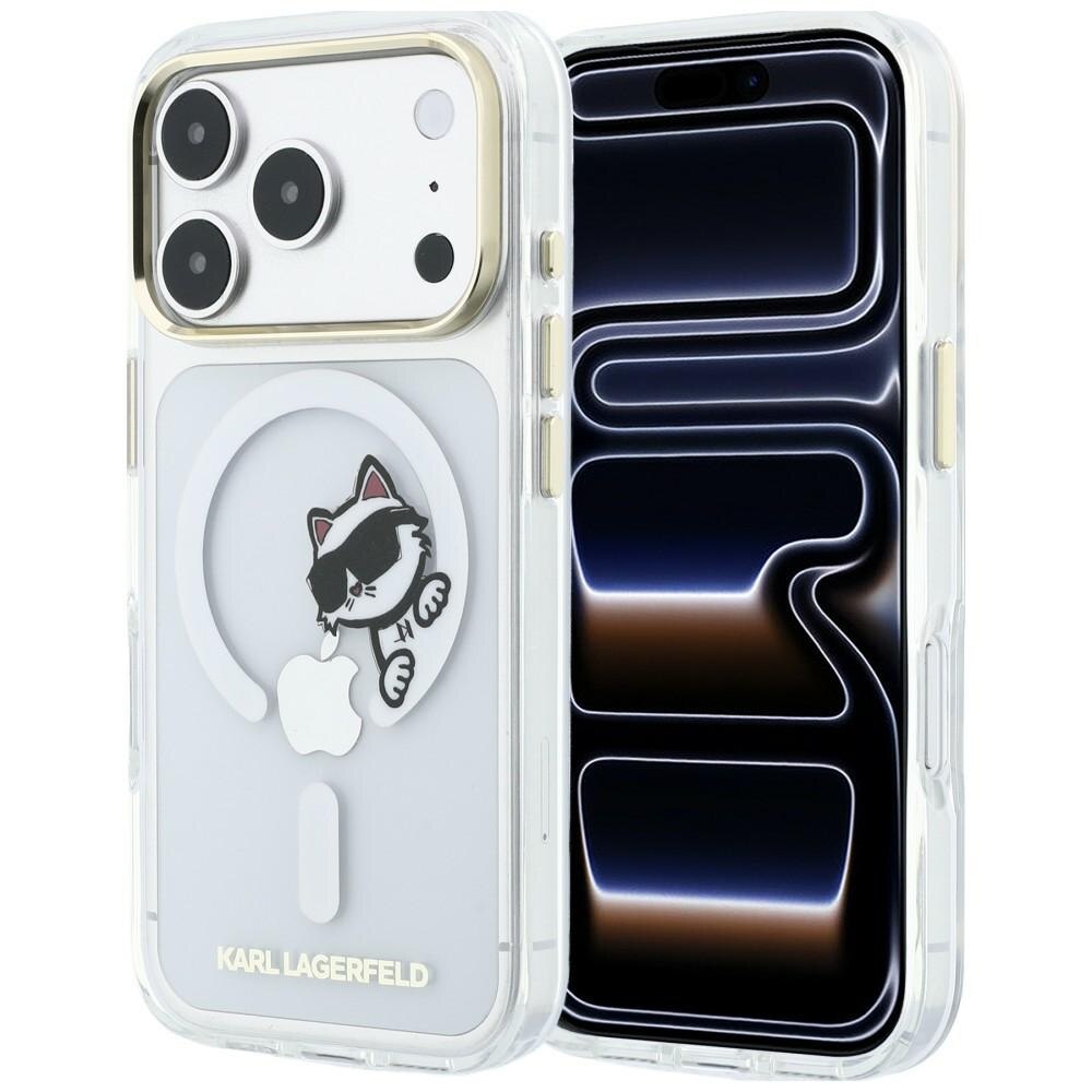 Husa Karl Lagerfeld Peekaboo Logo cu MagSafe compatibila cu iPhone 18 Pro Max / 17 Pro Max, Transparent