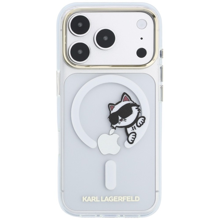 Husa Karl Lagerfeld Peekaboo Logo cu MagSafe compatibila cu iPhone 18 Pro Max / 17 Pro Max, Transparent