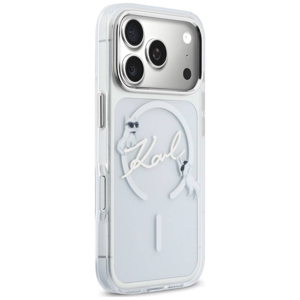 Husa Karl Lagerfeld Script Logo cu MagSafe compatibila cu iPhone 18 Pro / 17 Pro, Transparent