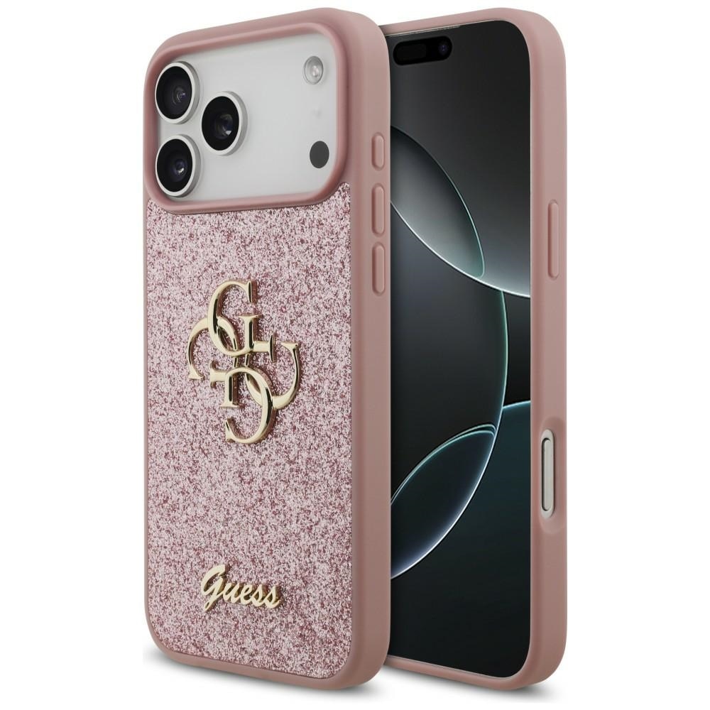 Husa Guess Fixed Glitter Big 4G compatibila cu iPhone 18 Pro Max / 17 Pro Max, Roz