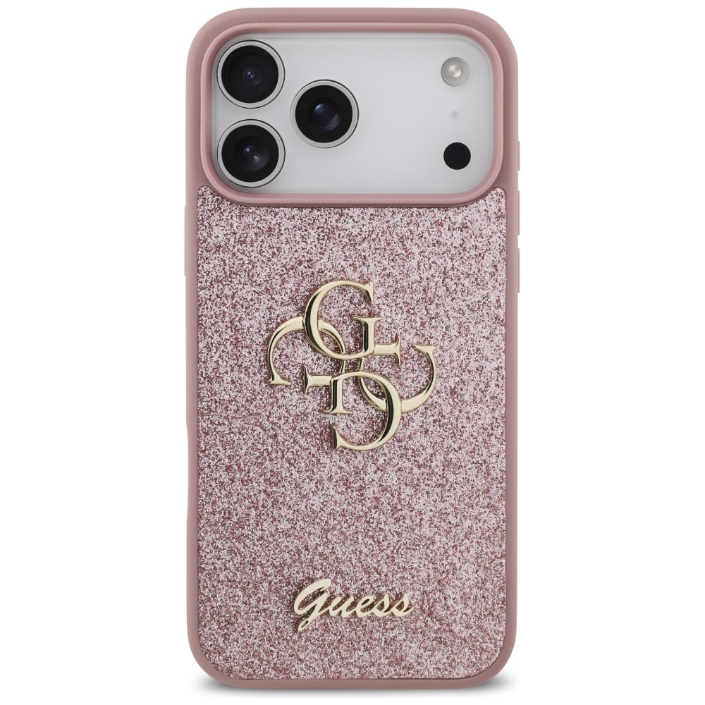 Husa Guess Fixed Glitter Big 4G compatibila cu iPhone 18 Pro Max / 17 Pro Max, Roz
