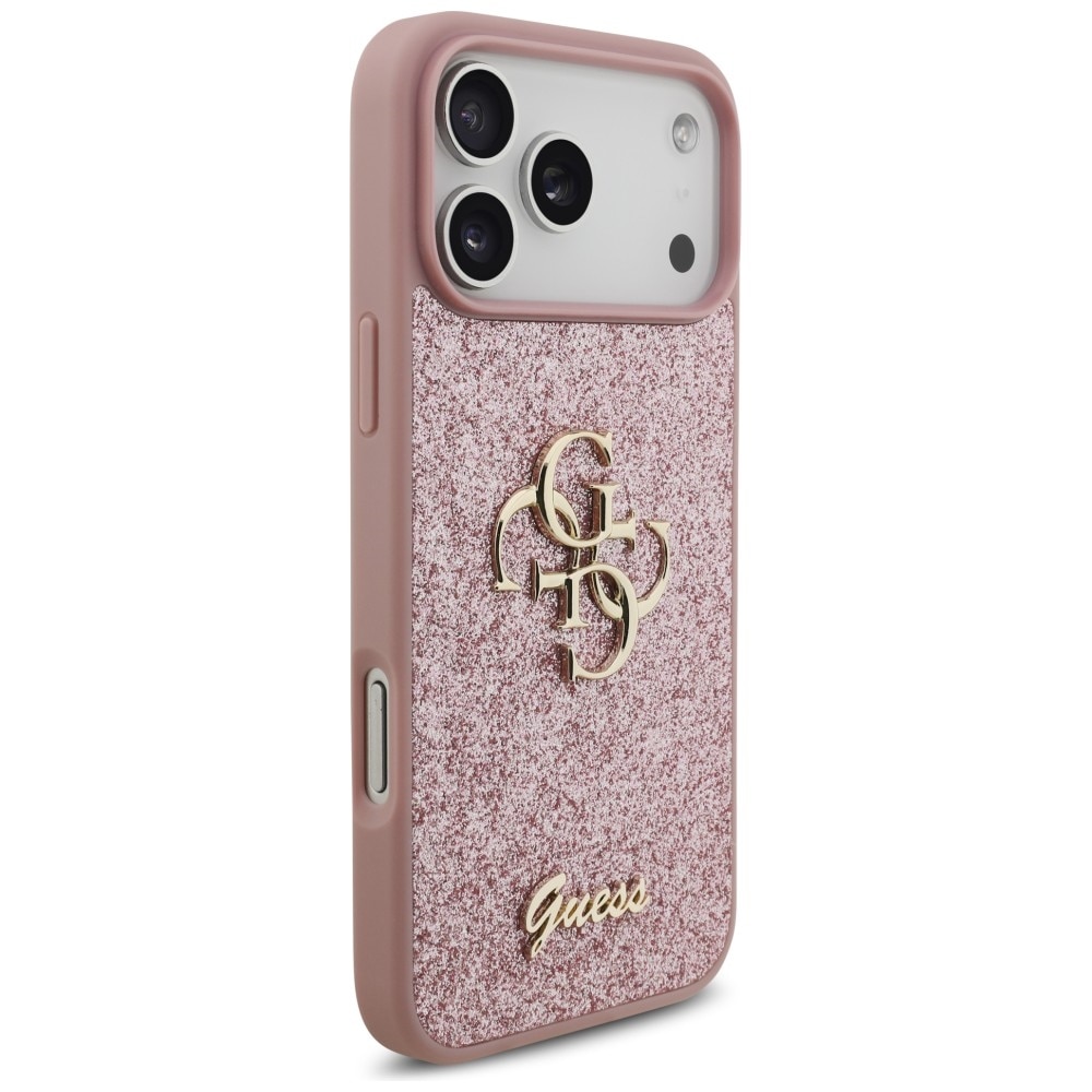 Husa Guess Fixed Glitter Big 4G compatibila cu iPhone 18 Pro Max / 17 Pro Max, Roz