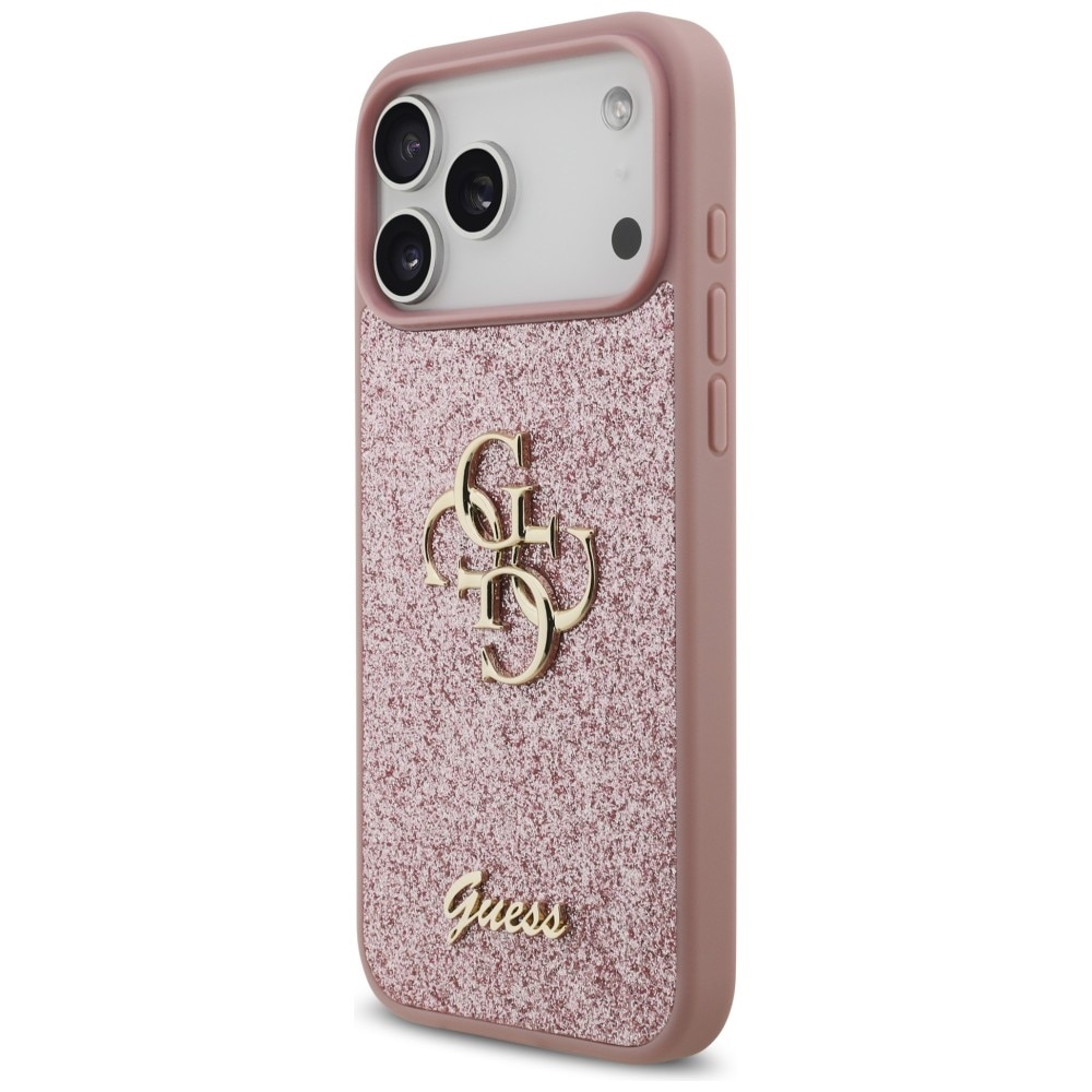 Husa Guess Fixed Glitter Big 4G compatibila cu iPhone 18 Pro Max / 17 Pro Max, Roz