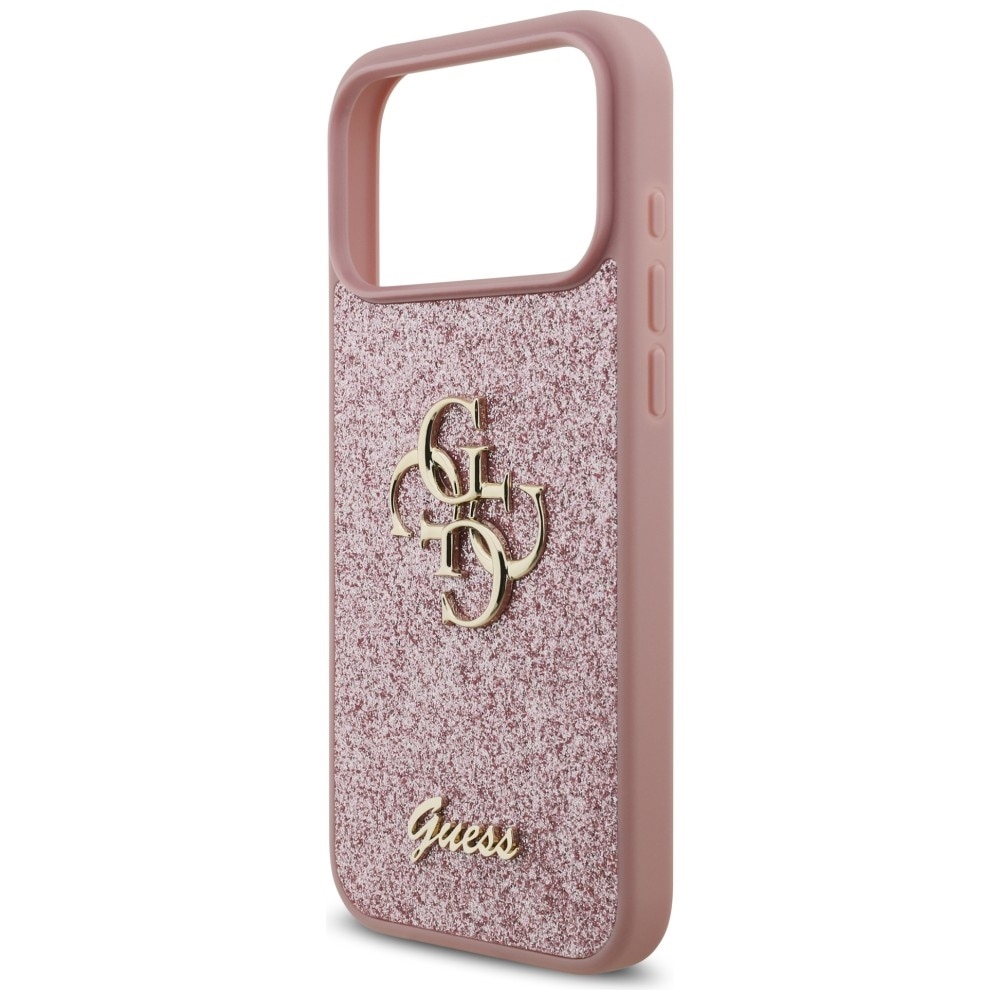 Husa Guess Fixed Glitter Big 4G compatibila cu iPhone 18 Pro Max / 17 Pro Max, Roz