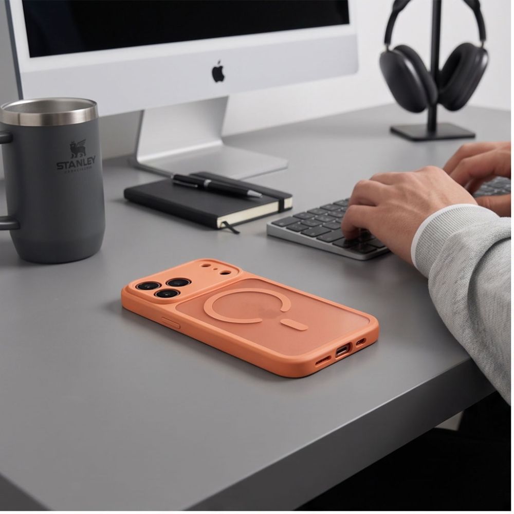 Husa Tech-Protect BasicMag cu MagSafe compatibila cu iPhone 18 Pro / 17 Pro, Portocaliu