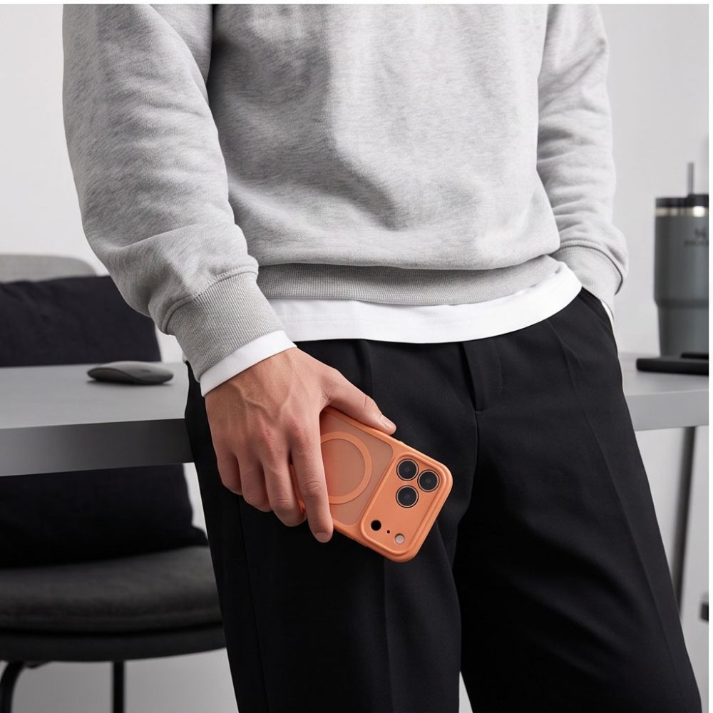 Husa Tech-Protect BasicMag cu MagSafe compatibila cu iPhone 18 Pro / 17 Pro, Portocaliu