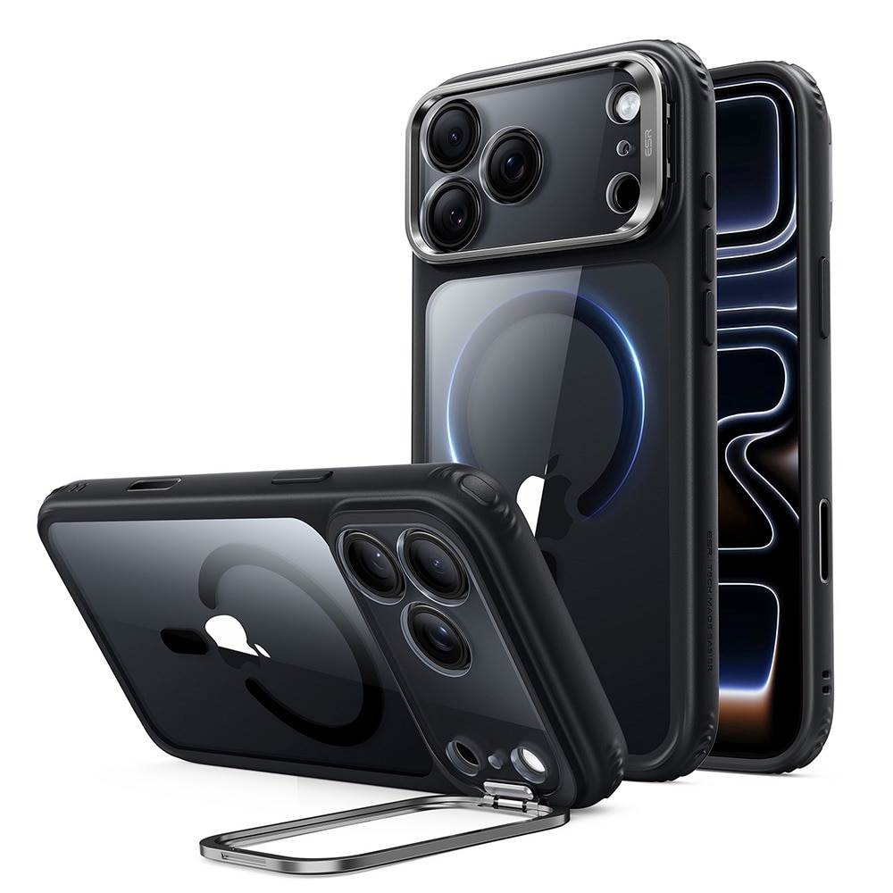 Husa pentru Apple iPhone 18 Pro / iPhone 17 Pro ESR Classic Hybrid HaloLock Kickstand, Protectie Camera, MagSafe, Stativ incorporat, Incarcare wireless, Negru