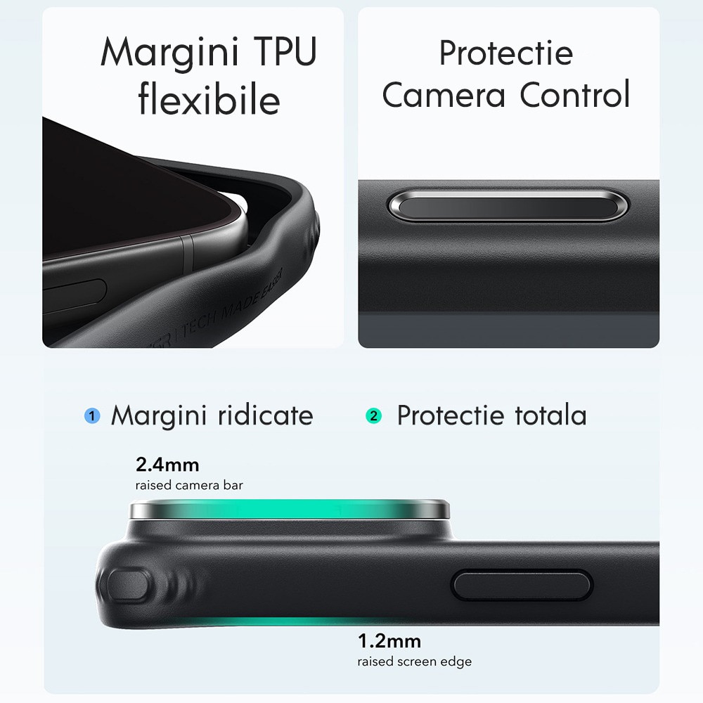 Husa pentru Apple iPhone 18 Pro / iPhone 17 Pro ESR Classic Hybrid HaloLock Kickstand, Protectie Camera, MagSafe, Stativ incorporat, Incarcare wireless, Negru
