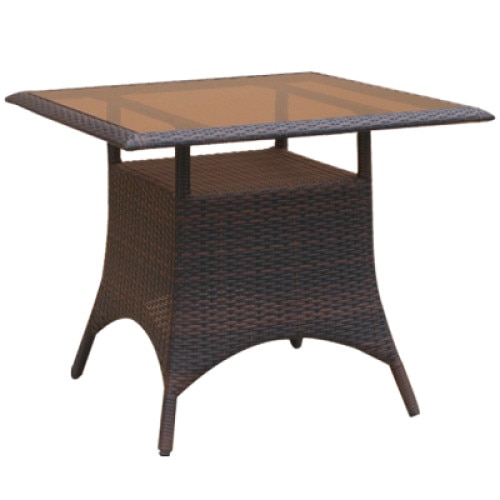 Masa gradina,terasa KALINA MORRO patrata din ratan culoare cafea