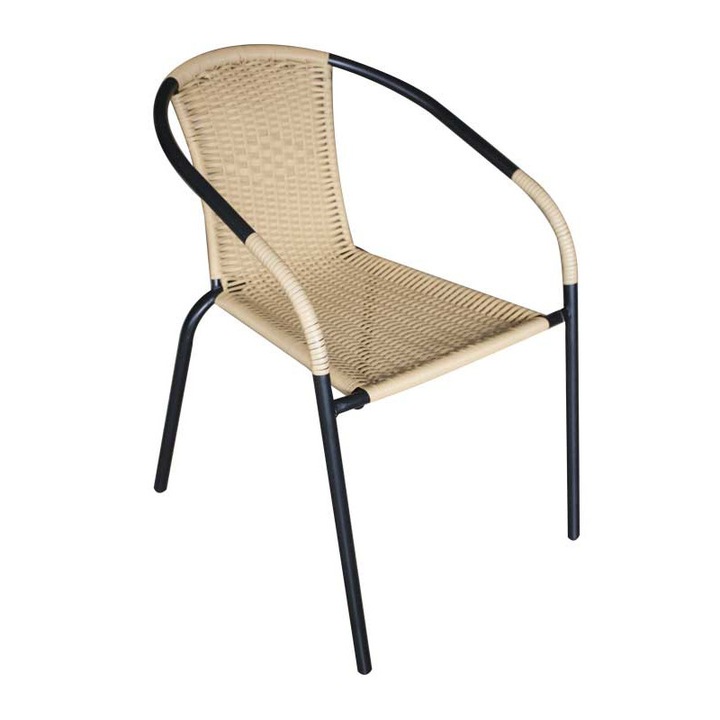 Scaun de bistro, cafenea TORRES 56xL56xh72cm cu brate bej