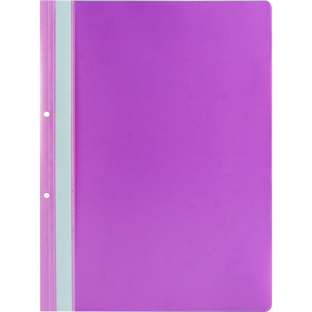 Dosar plastic cu sina, cu gauri, 10 buc/set, Optima - roz