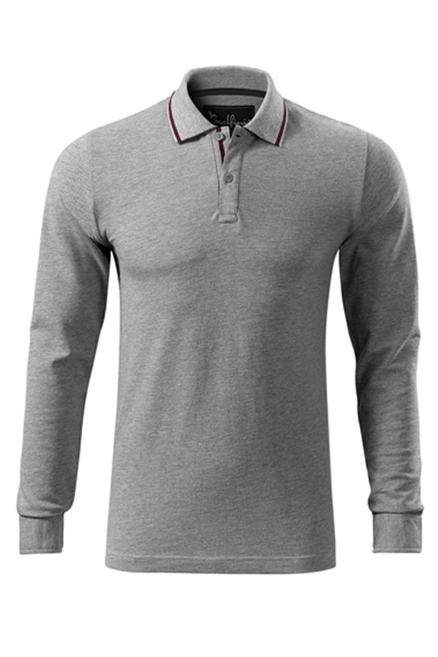 Férfi póló, Malfini, Contrast Stripe LS póló, hosszú ujjú, Sötétszürke