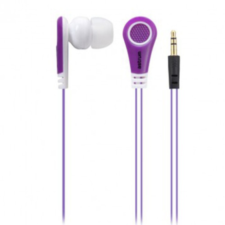 Casti Audio Universale Jack 3.5mm Astrum EB100 Alb/Mov Blister