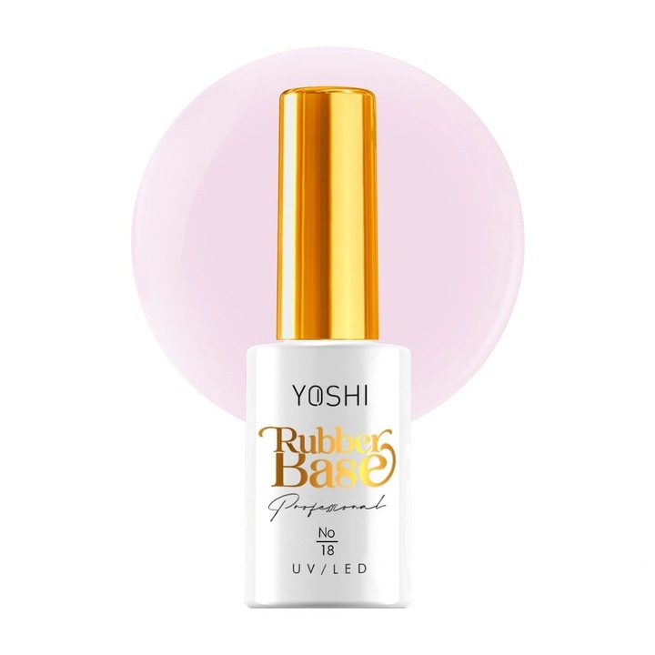 Baza hybryda Rubber Base YOSHI No 18, elastica (cauciuc), roz pudrat, 10 ml