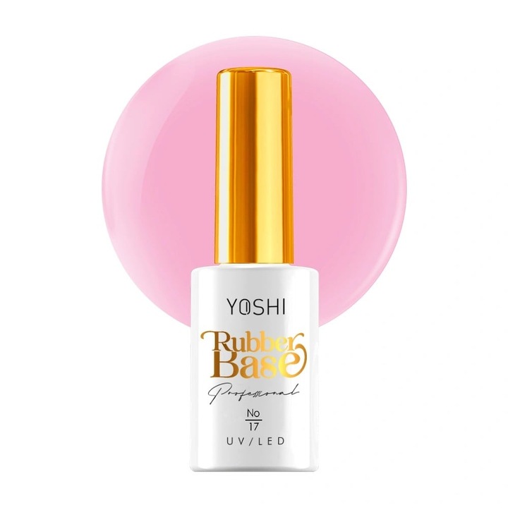 Baza cauciucata Yoshi Rubber Base No 17, roz pudrat, 10 ml, UV/LED