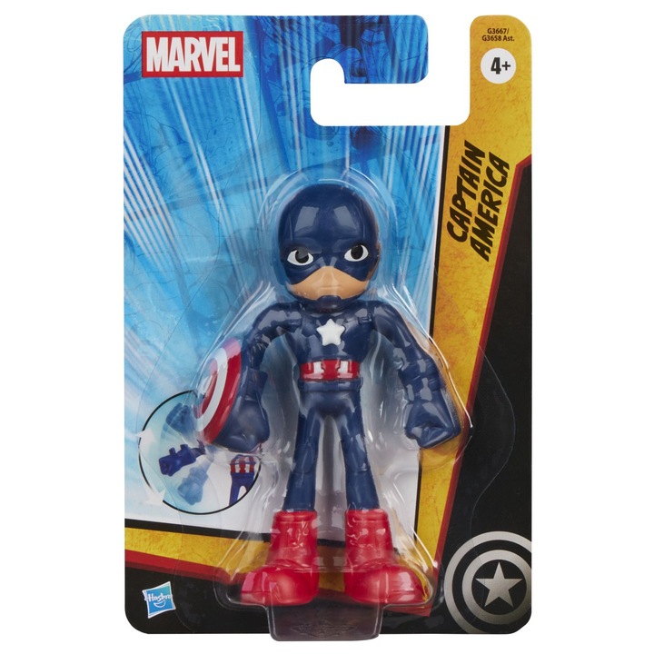 Фигурка Капитан Америка, Hasbro, 6см, многоцветен