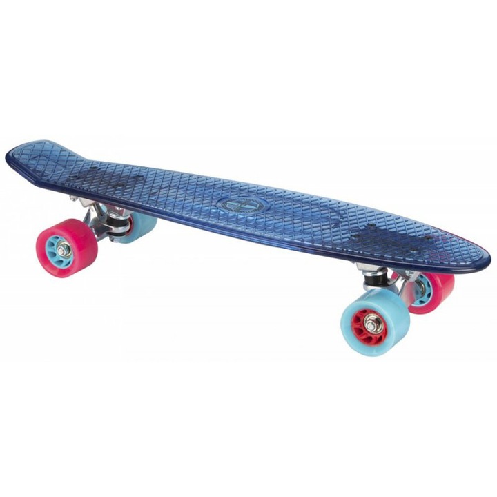Skateboard Nijdam Flip Transparent plastic albastru 57x15cm