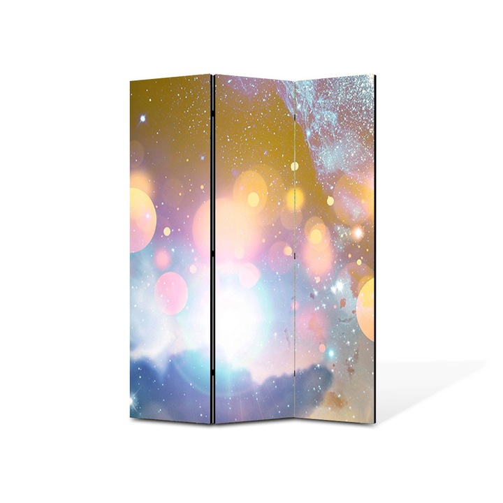 Paravan de Camera ArtDeco din 3 Panouri Abstract Decorativ Energii portocalii 105 x 150 cm