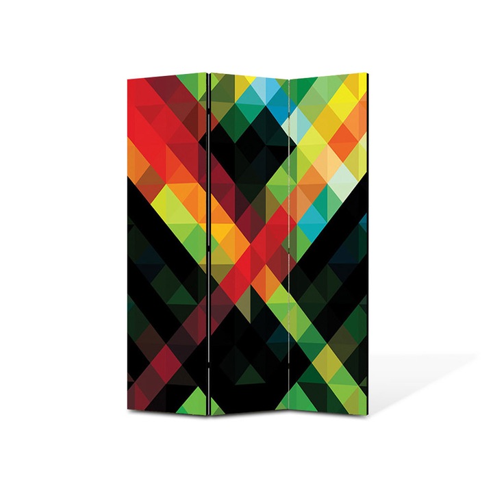 Paravan de Camera ArtDeco din 3 Panouri Abstract Decorativ Amalgam 105 x 150 cm