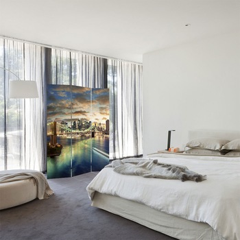 Paravan de Camera ArtDeco din 3 Panouri Urban Orase Podul Brooklyn 105 x 150 cm Paravan de Camera ArtDeco din 3 Panouri Urban Orase Podul Brooklyn 105 x 150 cm