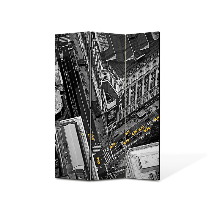 Paravan de Camera ArtDeco din 3 Panouri Urban Orase Strazile orasului 105 x 150 cm
