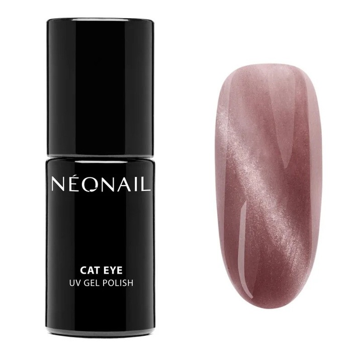 Neonail, Lac de unghii semipermanent gel UV Cat Eye Peony Glow, roz opalescent, 7,2 ml