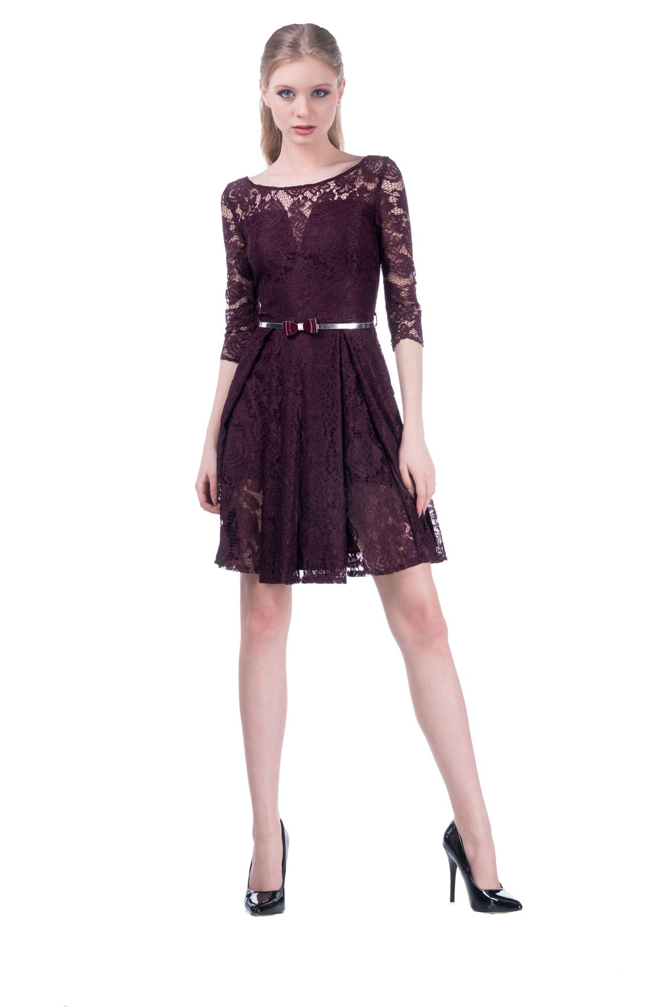 Rochie de ocazie, Eleganta, Valentina, Milanez, Culoare Visiniu