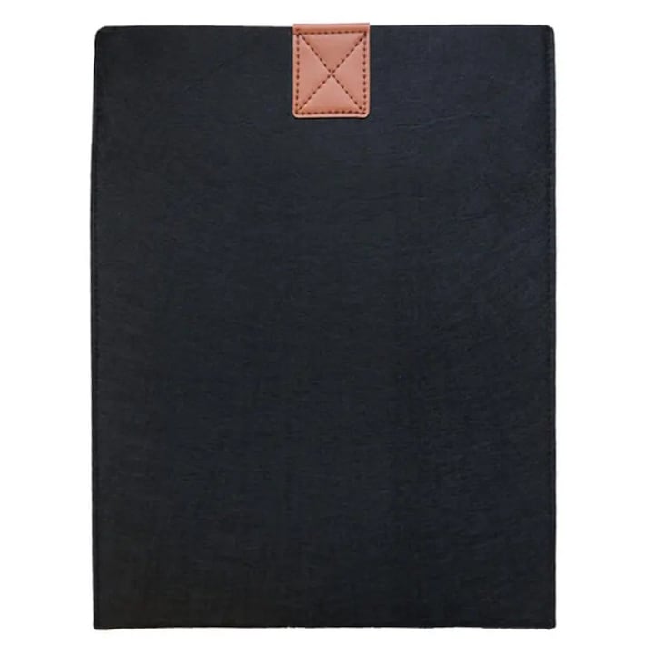 Husa pentru laptop din textil, compatibil MacBook Pro/Air 13 inch, negru/maro, 13 inch