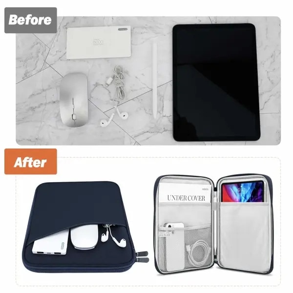 Husa pentru laptop din neopren cu fermoar, compatibil 14 inch/MacBook, negru