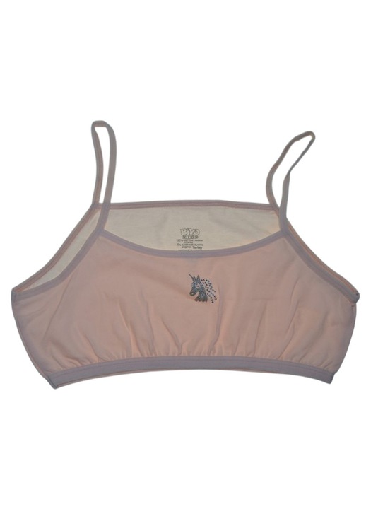 Bustiera cu bretele subtiri, din bumbac, pentru fete, Biyo BST0109C, Coral 131021