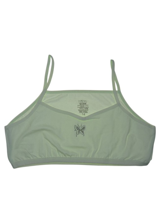 Bustiera cu bretele subtiri, din bumbac, pentru fete, Biyo BST0109V, Verde 131027