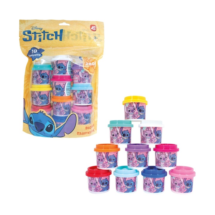 Комплект пластилин или слайм HappiHobbi: Disney Plasticine - 10 бурканчета по 1 унция пластилин в торбичка (1045-03635)
