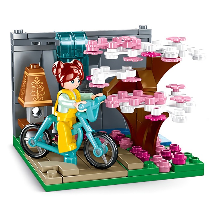 Set de Constructie Sluban Girl's Dream, Plimbare cu Bicicleta, 119 Piese, Include Figurina Fetita si Accesorii, 6 Ani+