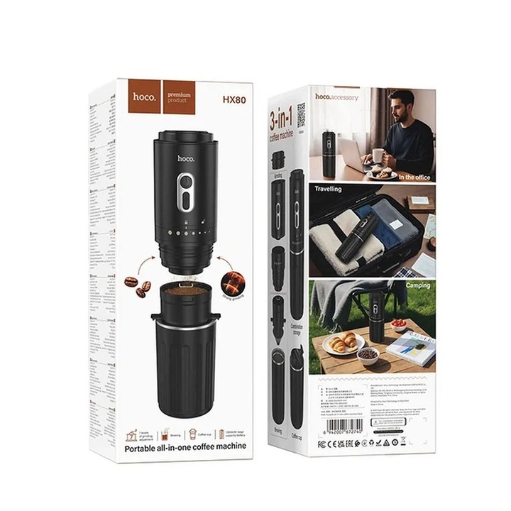 Espressor cu capsule 6in1 HiBREW H1C, Espresso multiplu cald/rece, 20 bar, 1450W, 600ml, Thermoblock, Compatibil cu capsule Nespresso, Dolce Gusto, KCup, ceai, plicurile ESE si cafea macinata, Alb