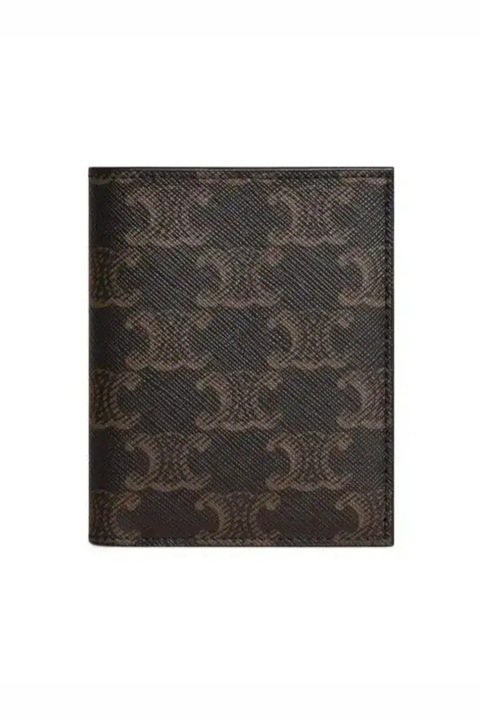 Мъжки портфейл, Celine Compact Triomphe Canvas, Черен, Един размер