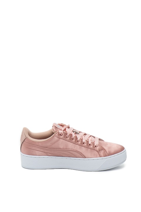 Puma, Tenisi flatform cu aspect satinat Vikky