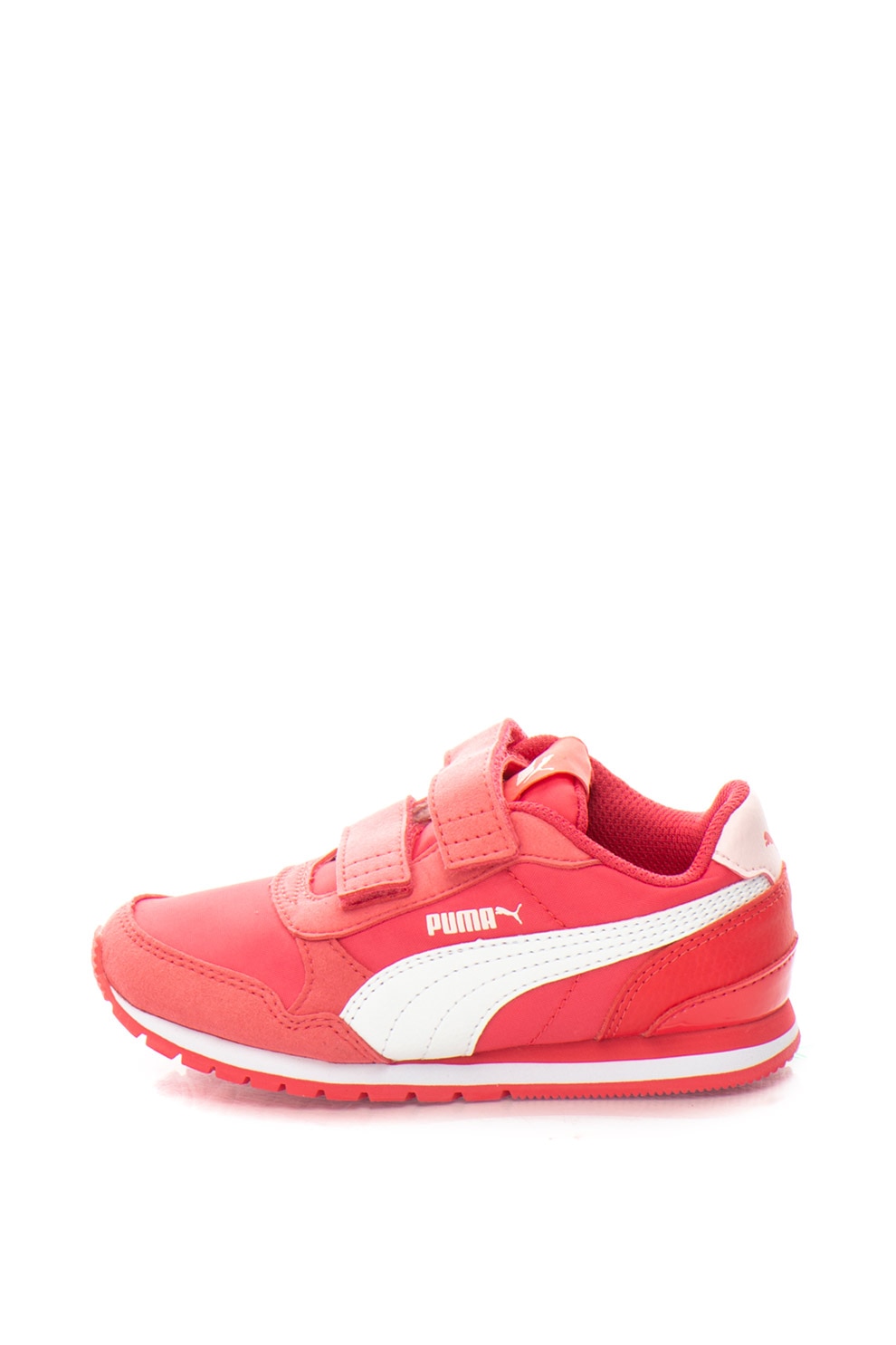 Puma, Pantofi sport cu velcro ST Runner, Roz/Alb, 34.5 EU