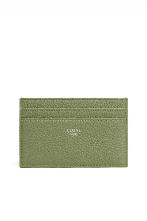 Портмоне за карти, Celine Grained Calfskin, Каки, Един размер