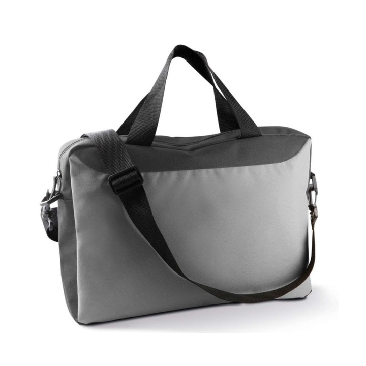 Geanta pentru laptop, poliester 600D, Gri deschis, One Size INTL