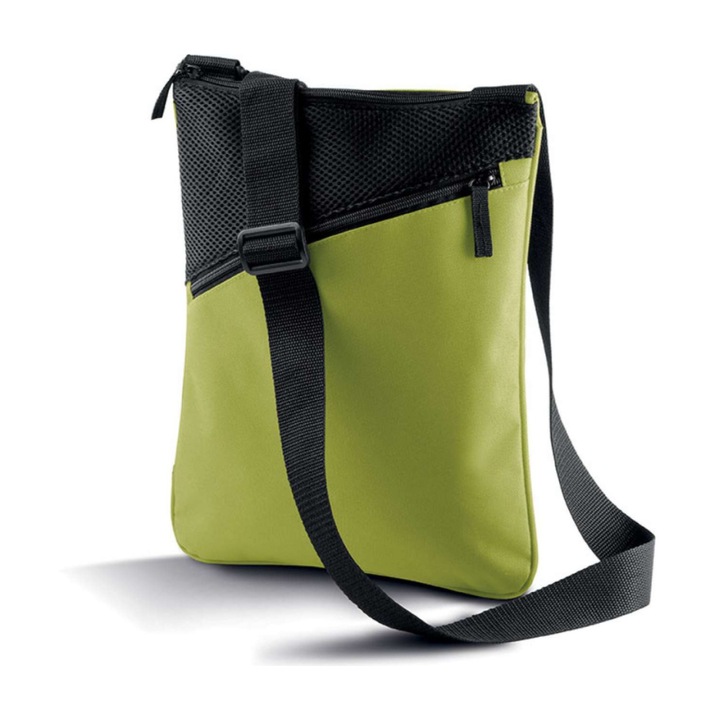 Geanta messenger pentru tableta, poliester 600D, Verde lime, One Size INTL